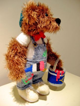 knitted toy of a teddy bear decorator