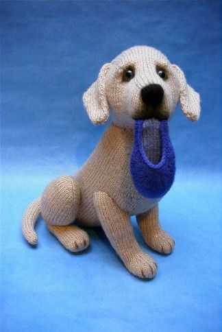 knitted toy of Labrador dog