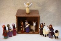 a knitted nativity scene