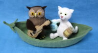 knitted toys of the owl and the pussycat from the poem