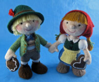 knitted toys of Hansel and Gretel