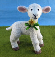 knitted toy of a spring lamb