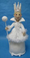 knitted toy of the Snow Queen from The Lion, the Witch and the Wardrobe