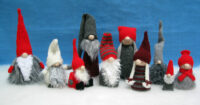 knitted toys of Scandinavian gnomes