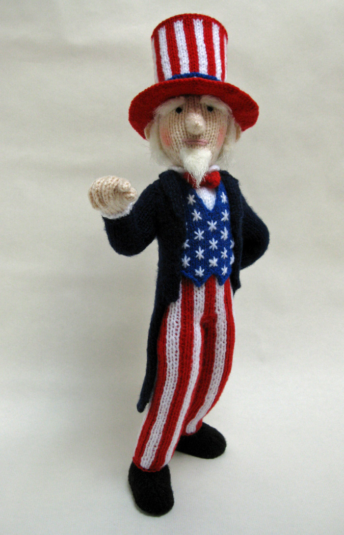 knitted toy of American Uncle Sam