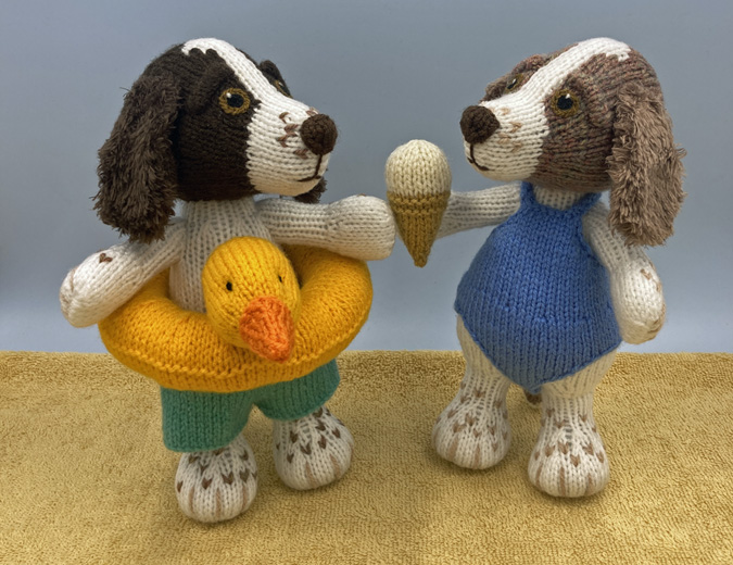 Summer Spaniels knitted toys